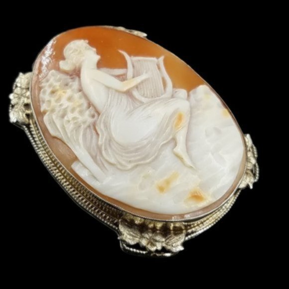 Antique 14K Gold Full Figural Cameo Brooch/Pendant - Picture 2 of 8